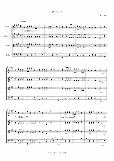 Free Sheet Music Volaire