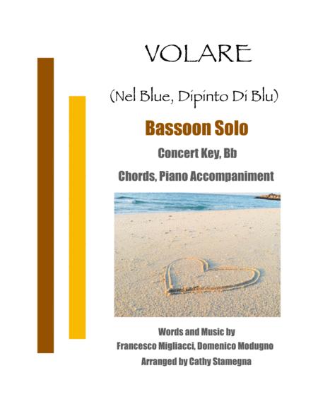 Free Sheet Music Volare Nel Blu Dipinto Di Blu Bassoon Solo Chords Piano Accompaniment