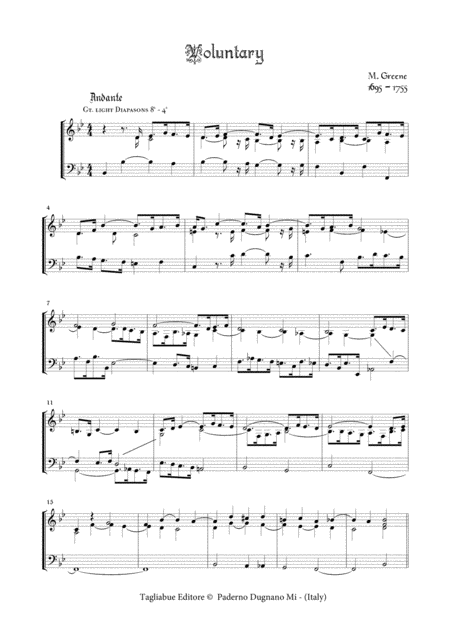 Free Sheet Music Voluntary For Organ