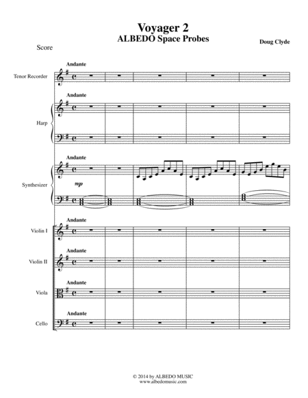 Voyager 2 From Space Probes Sheet Music