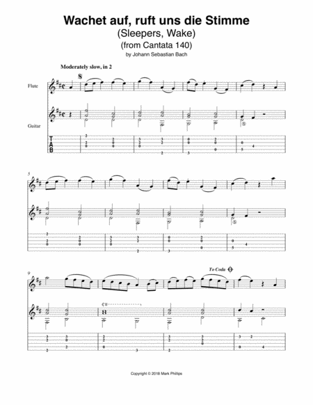 Wachet Auf Ruft Uns Die Stimme Sleepers Wake Sheet Music