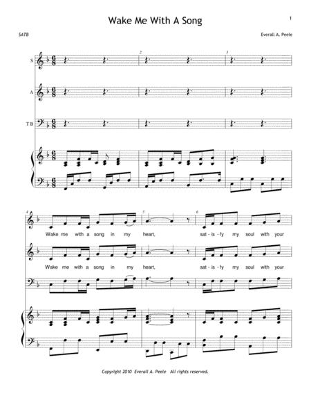 Wake Me With A Song Choir Includes Unlimited License To Copy Sheet Music