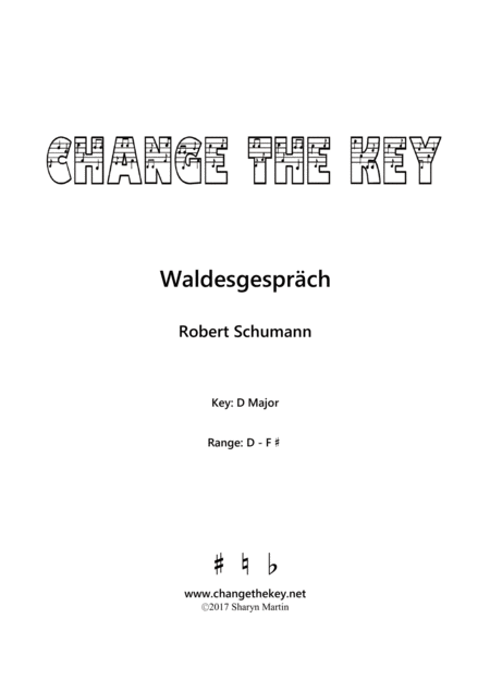 Waldesgesprach Op 39 No 3 D Major Sheet Music