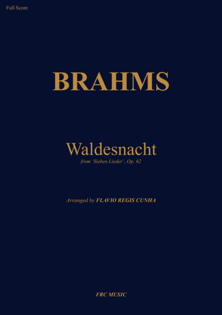 Waldesnacht From Sieben Lieder Op 62 For String Orchestra Sheet Music