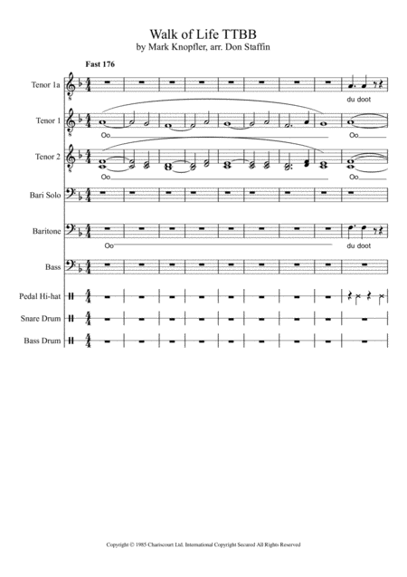 Walk Of Life Ttbb A Cappella Sheet Music