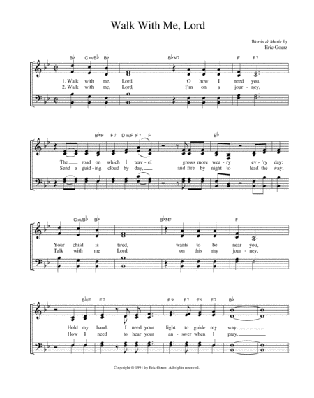 Walk With Me Lord Sheet Music