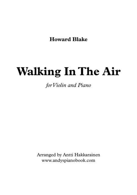 Walking In The Air Violin Piano Sheet Music