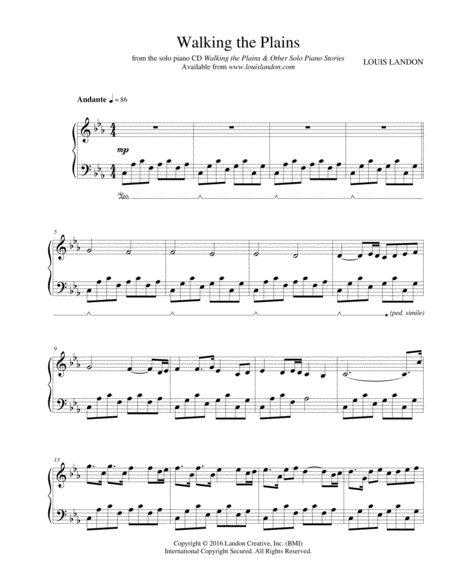 Walking The Plains Sheet Music