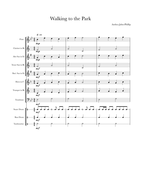 Walking To The Park Sheet Music