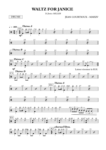 Free Sheet Music Waltz For Janice Drums