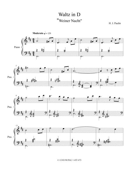 Waltz In D Subtitle Wiener Nacht Vienna Night Sheet Music