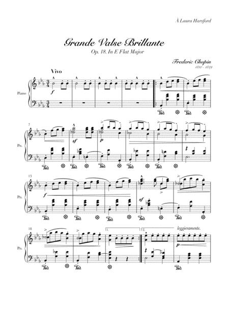 Waltz In E Flat Major Op 18 Grande Valse Brillante By Frederic Chopin Sheet Music