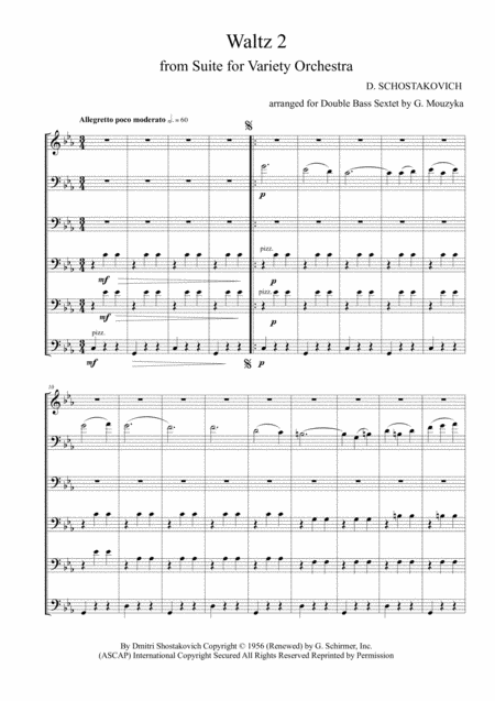 Free Sheet Music Waltz No 2 From Suite For Variety Orchestra
