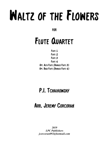 Free Sheet Music Waltz Of The Flowers From The Nutcracker For Flute Quartet
