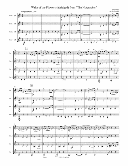Free Sheet Music Waltz Of The Flowers From The Nutcracker Suite