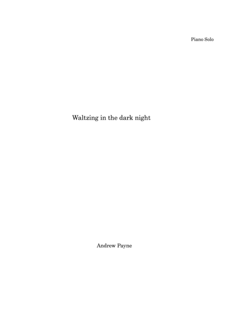 Walzing In The Dark Night Sheet Music