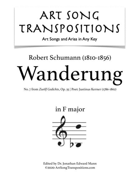 Free Sheet Music Wanderung Op 35 No 7 Transposed To F Major