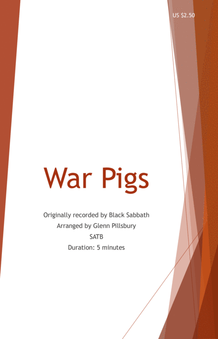 War Pigs Satb Sheet Music