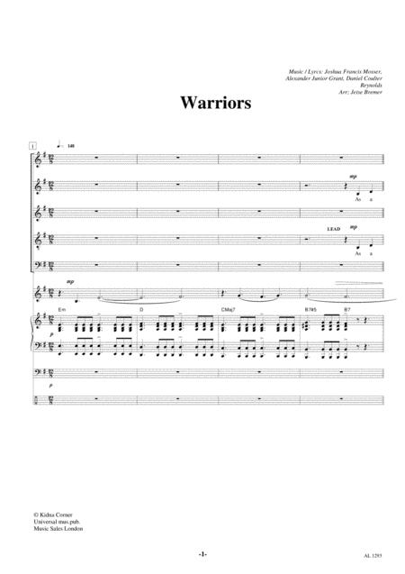 Warriors Saatb Popband Sheet Music