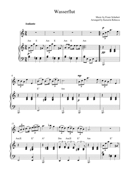 Wasserflut Sheet Music