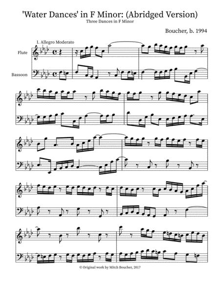 Water Dances In F Minor Abridged Version Sheet Music