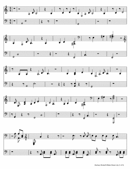 Free Sheet Music Water Green Lily Full Song
