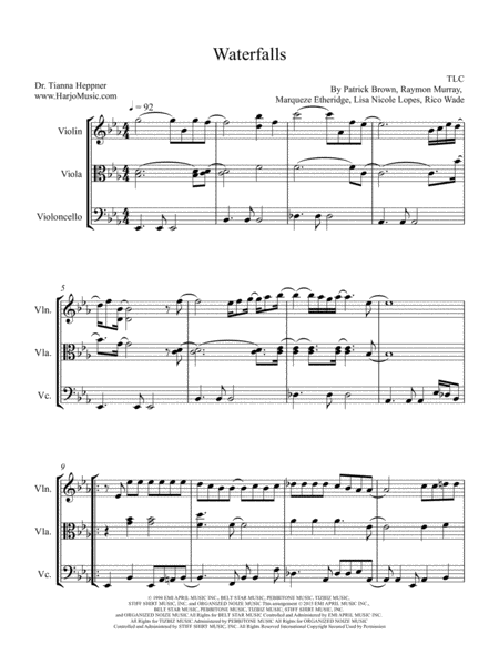 Free Sheet Music Waterfalls String Trio Vn Va C