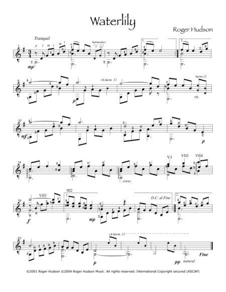 Waterlily Sheet Music