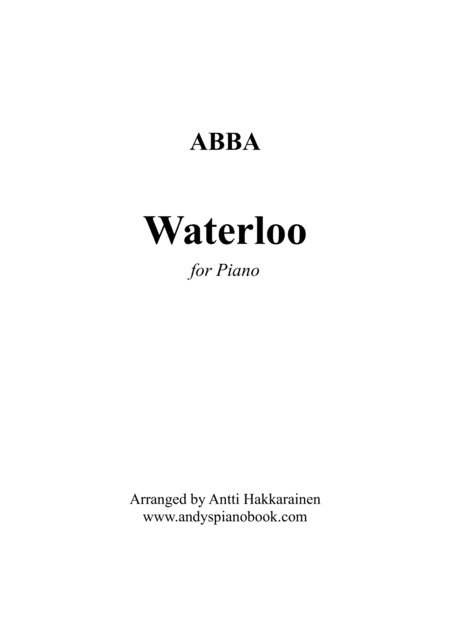 Free Sheet Music Waterloo Abba Piano