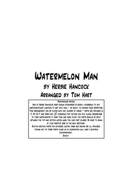 Watermelon Man Jazz Combo Sheet Music