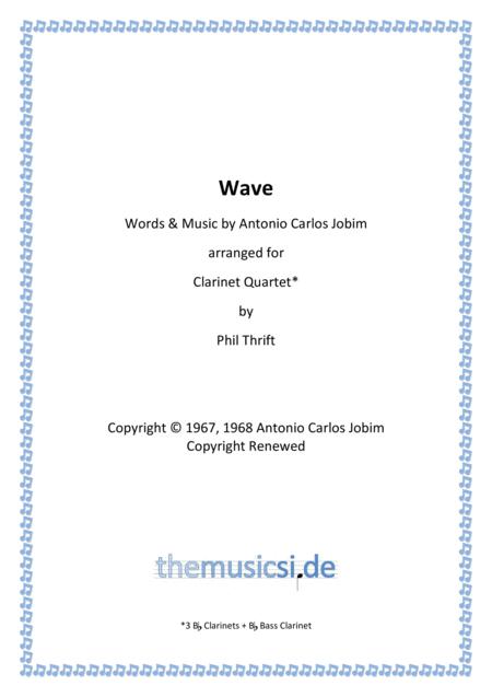 Free Sheet Music Wave For Clarinet Quartet