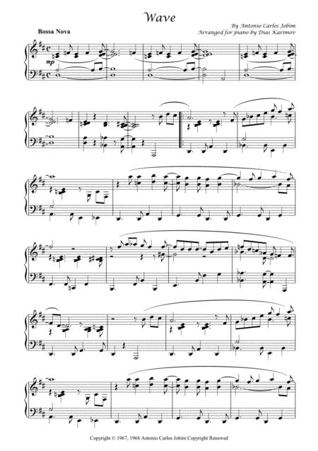 Free Sheet Music Wave For Piano With Solo Improvisation Part