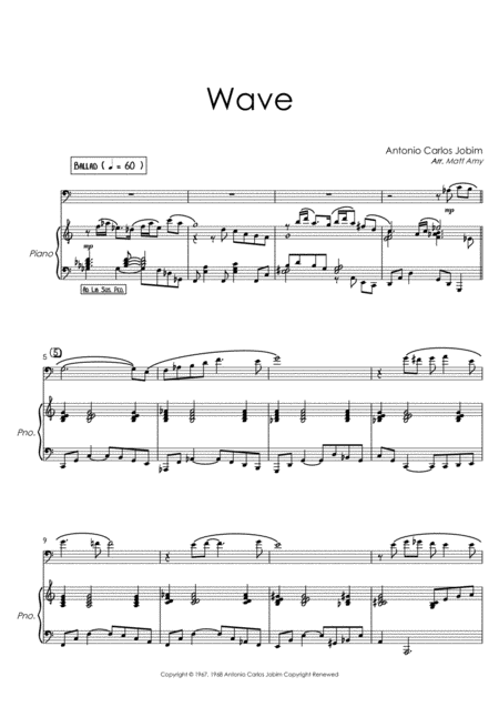 Wave Trombone And Piano Sheet Music