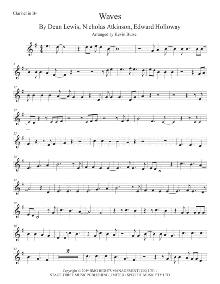 Waves Clarinet Sheet Music