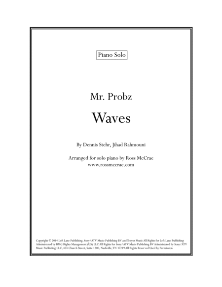 Free Sheet Music Waves Piano Solo