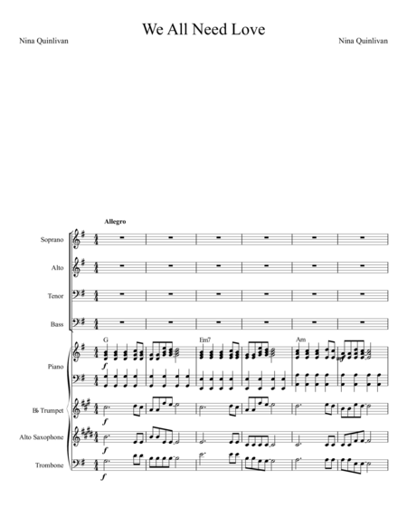 Free Sheet Music We All Need Love