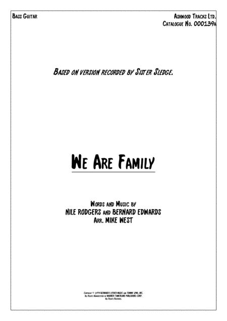 Free Sheet Music We Are Family Bass Guitar