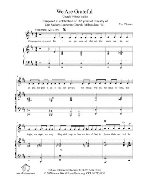 We Are Grateful Sheet Music