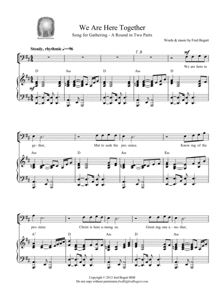 Free Sheet Music We Are Here Together A Gathering Song For Christian Worship