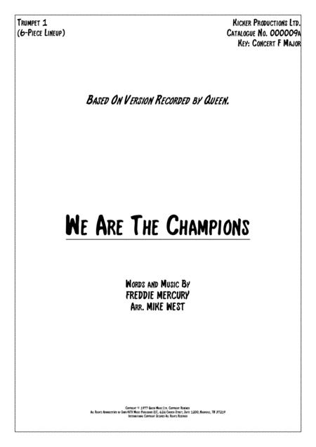 Free Sheet Music We Are The Champions 6 Piece Brass Section