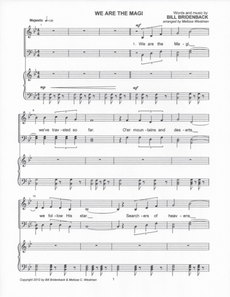 Free Sheet Music We Are The Magi