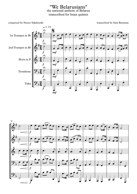 We Belarusians Sheet Music