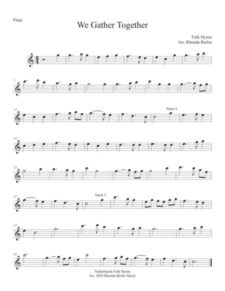 Free Sheet Music We Gather Together Flute Solo
