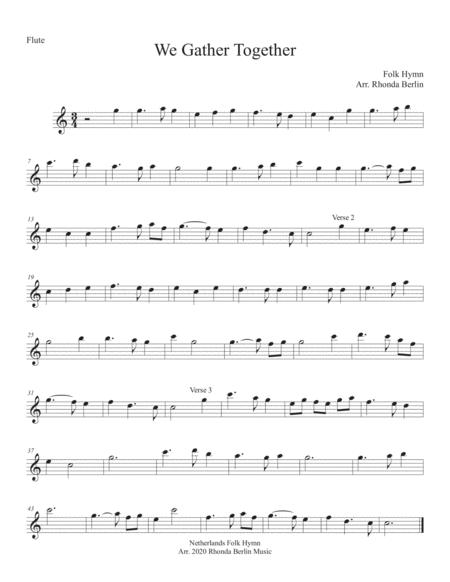 We Gather Together Flute Solo Sheet Music