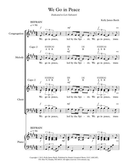 Free Sheet Music We Go In Peace Barth Piano Satb Chords