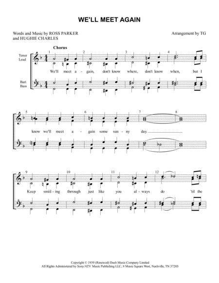 Free Sheet Music We Ll Meet Again Ssaa