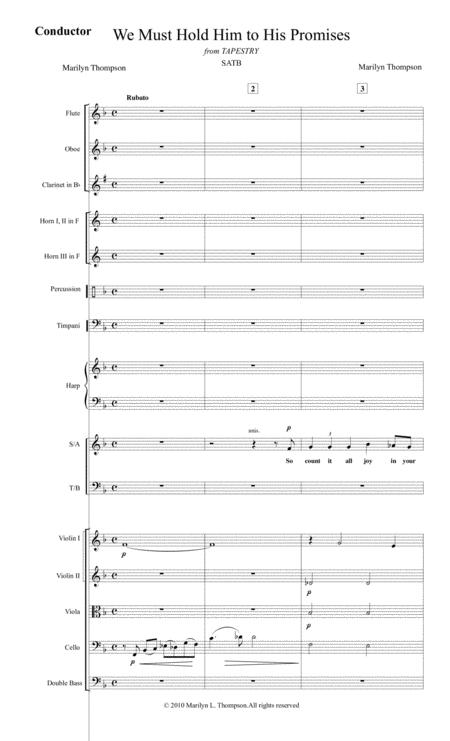 We Must Hold Him To His Promises Full Score Sheet Music