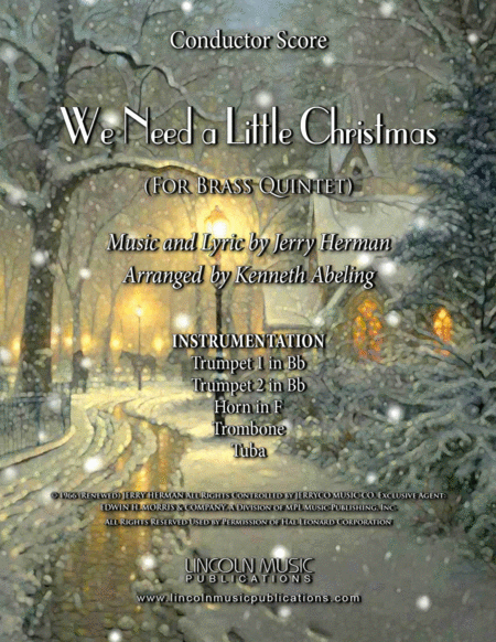 We Need A Little Christmas For Brass Quintet Sheet Music