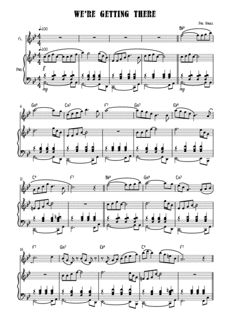 Free Sheet Music We Re Getting There Flute Solo