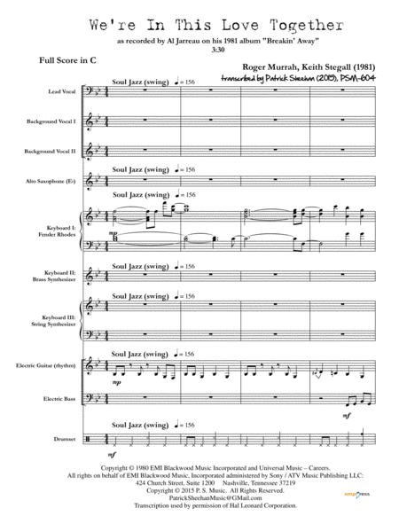 We Re In This Love Together Al Jarreau Full Score Set Of Parts Sheet Music